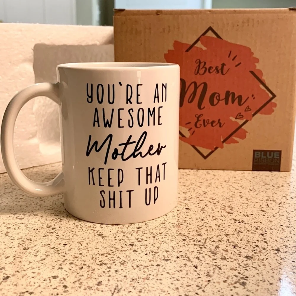 BLUE RIBBON BEST MOM EVER COFFEE MUG NEW IN BOX
